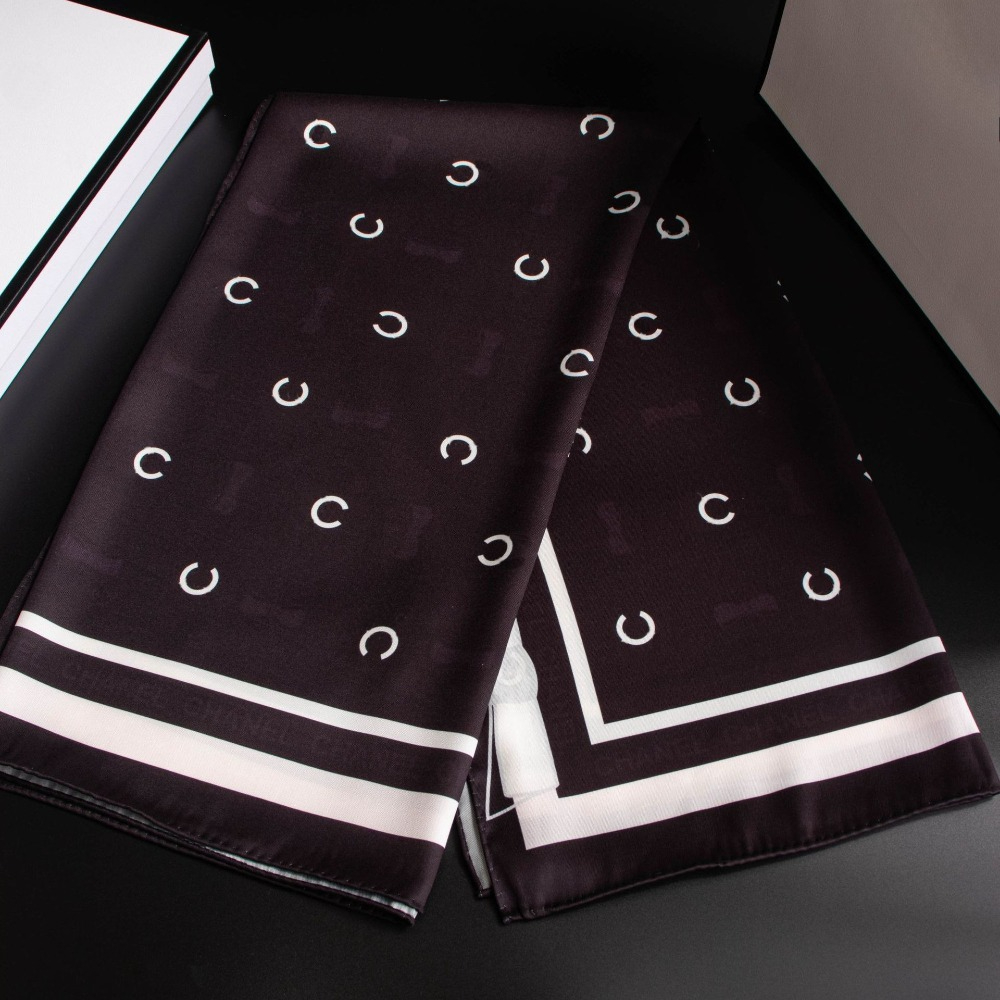 Luxury Brand Designer Scarf 90cm Square Scarf Women Silk Scarves Wraps Beach Shawl Hijabs Large Bandana Foulards Neckerchief Headwear