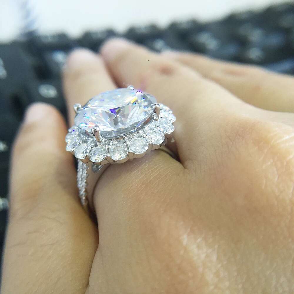 5carat Diameter DE Color Moissanite Wedding Engagement Ring For Women Solitare Ring Gold