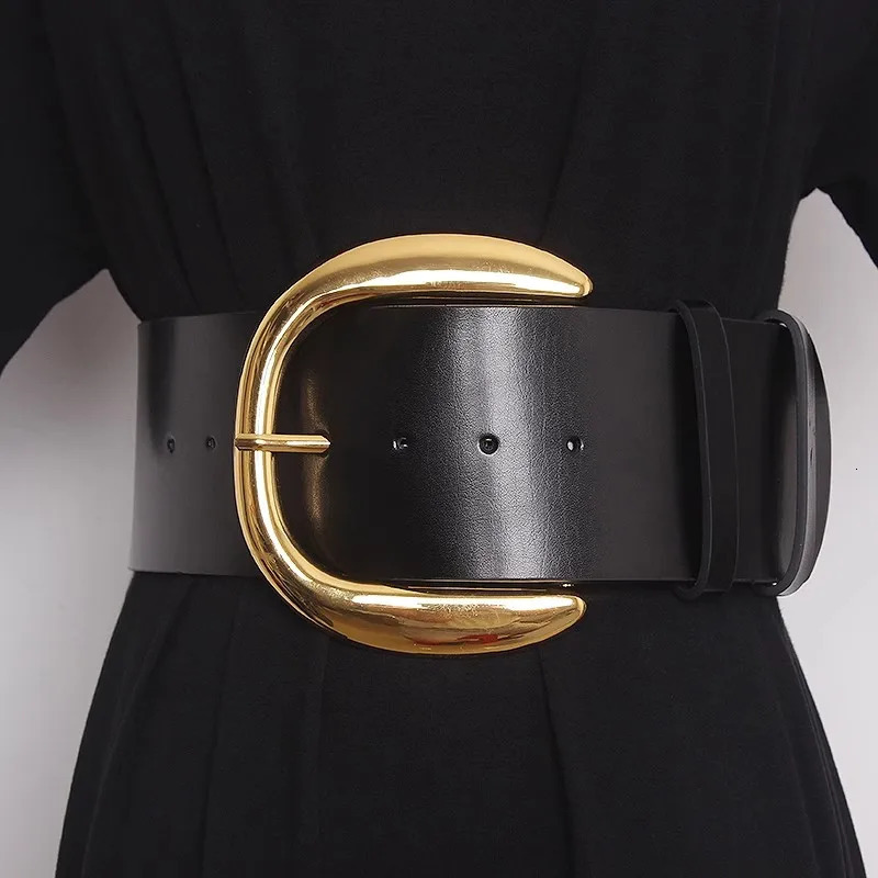 Womens Fashion Genuine Leather Corset Female Cummerbund Coat Waistband Dress Decration Wide Belt J107 251111