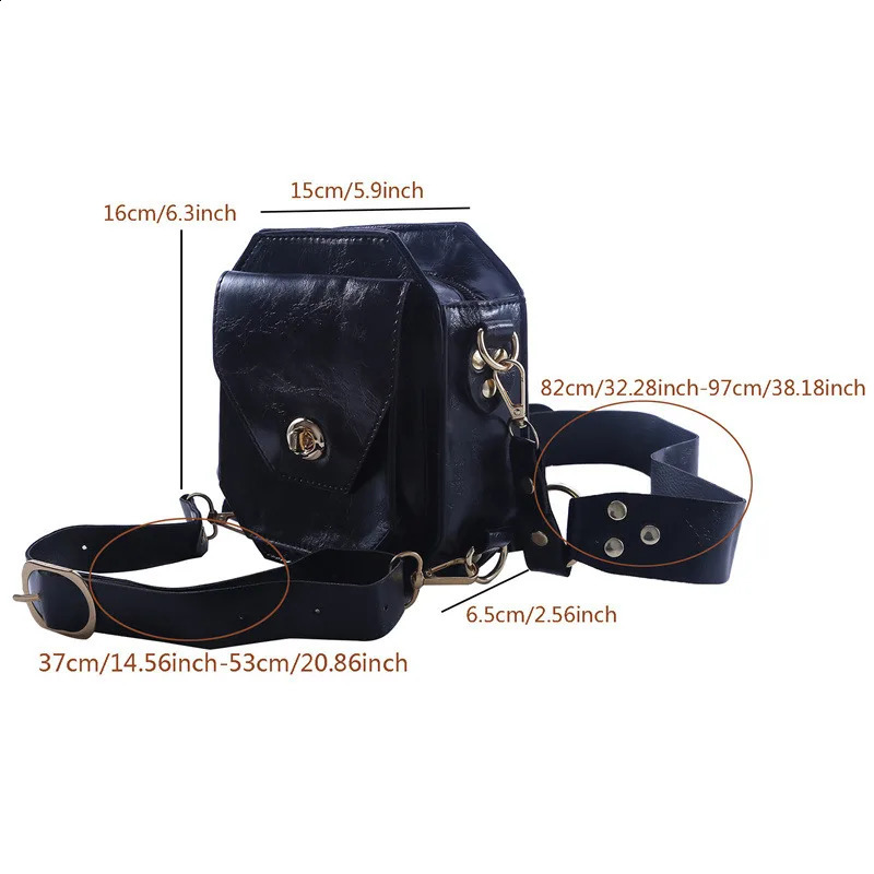 Punk Retro PU waist bag casual small square hip bag suitable for womens cross body multifunctional outdoor leg phone bag 250408