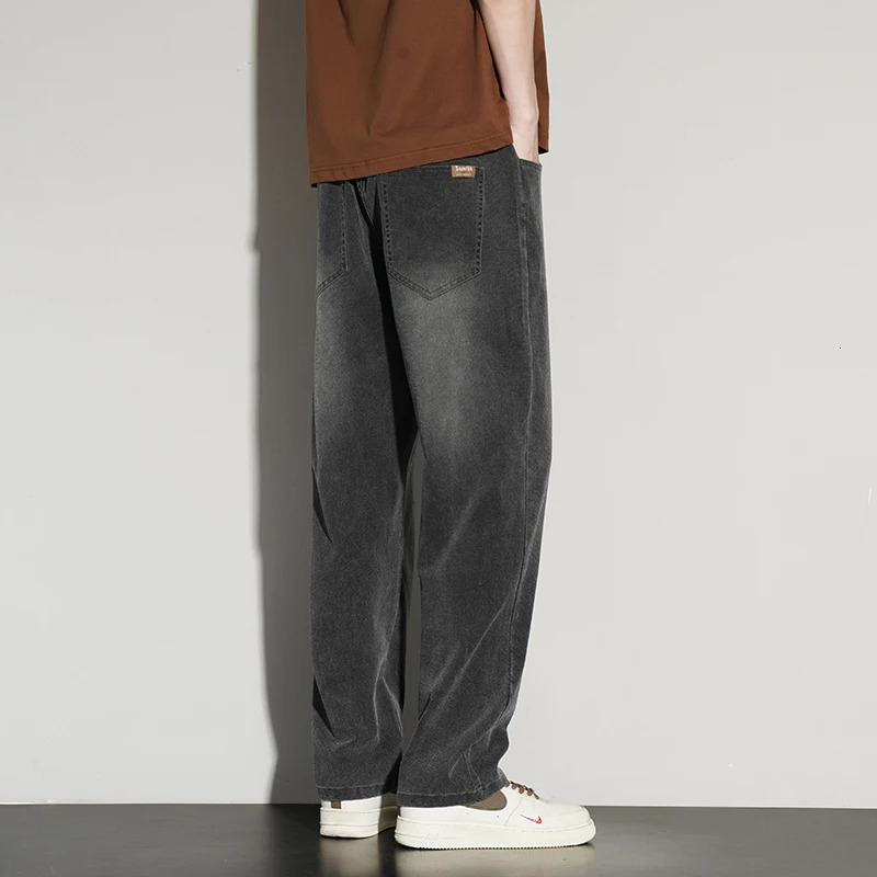 2025ss Autumn 190cm Big Tall Men Stretch Pants Long Length 115cm Large Size Straightleg Jeans Sports Leisure Clothi 251110 - view 7