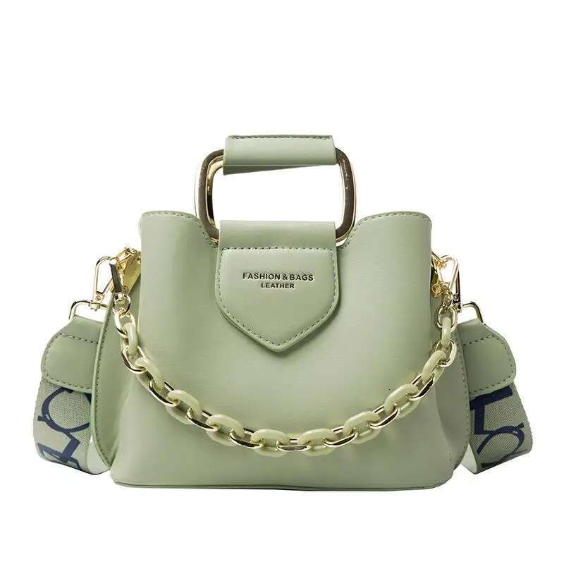Designer Women's Bucket Thick Chain Handbags Purses Leather Shopper Shoulder Bag Female Mini Crossbody Bags Totes