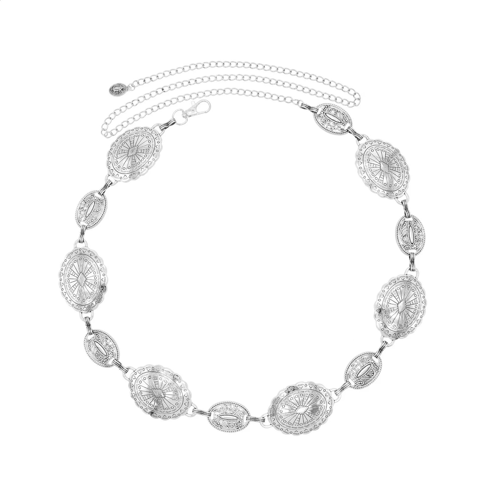 European and American high-end fashion metal waist chain womens retro fashion bohemian ethnic style 250408