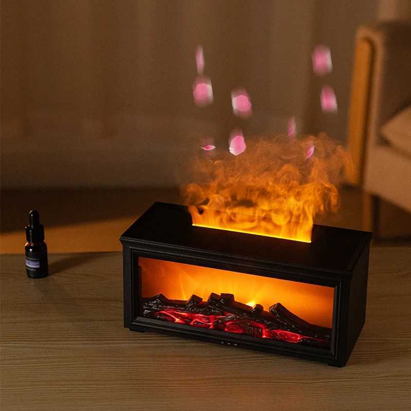 7 colors of essential oil fireplace diffuser mini flame aromatherapy fireplace humidifier aromatherapy oil diffuser Y251113
