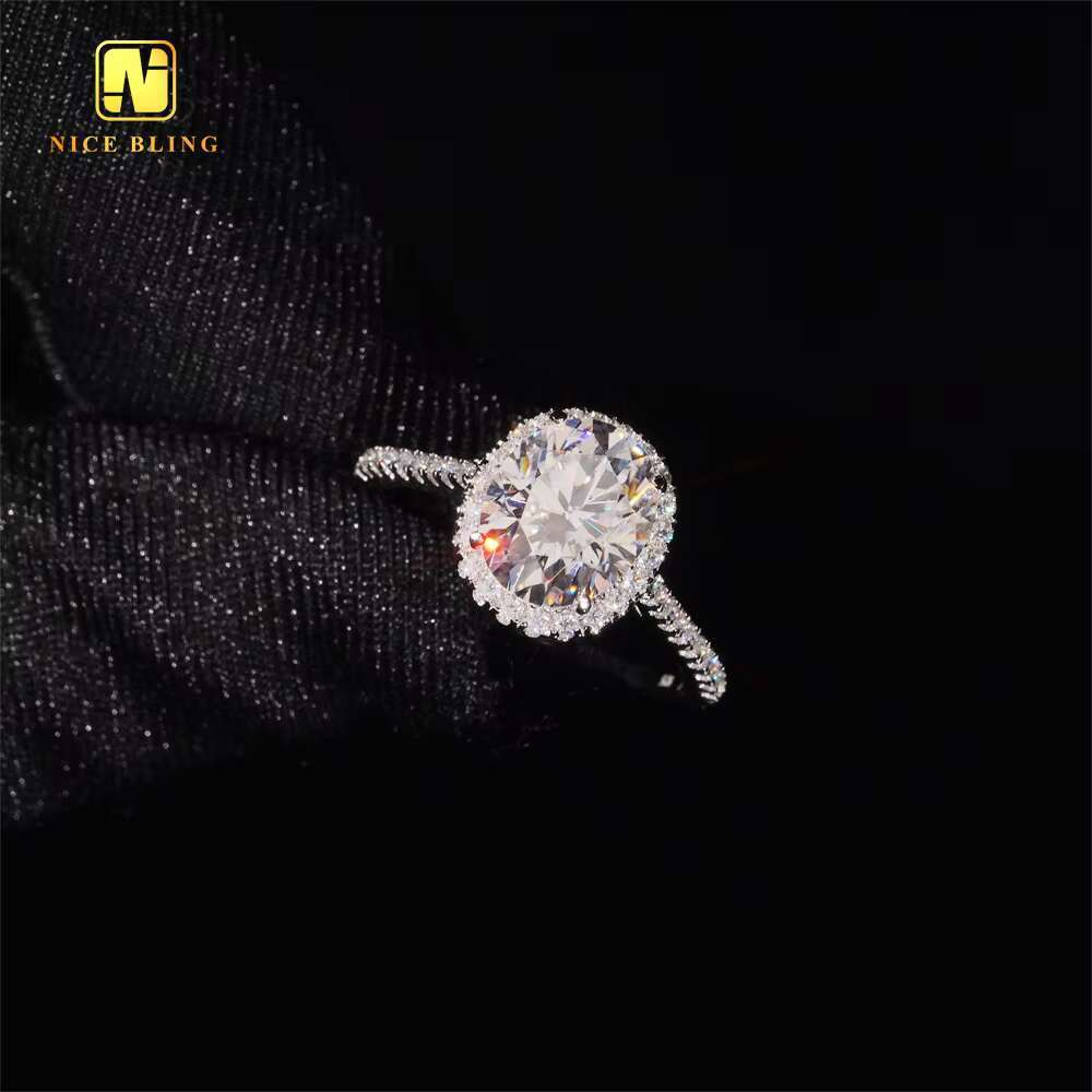 Factory Price Wedding Ring VVS Moissanite Diamond Fine Jewelry Oval Cut 925 Sterling Silver Rings Engagement Ring for Women