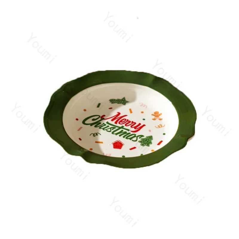 Christmas Creative Christmas Tree Ceramic Plate Set High End Restaurant Dessert Plates Breakfast Delicious Salad Plate Exquisite Tableware Y251113