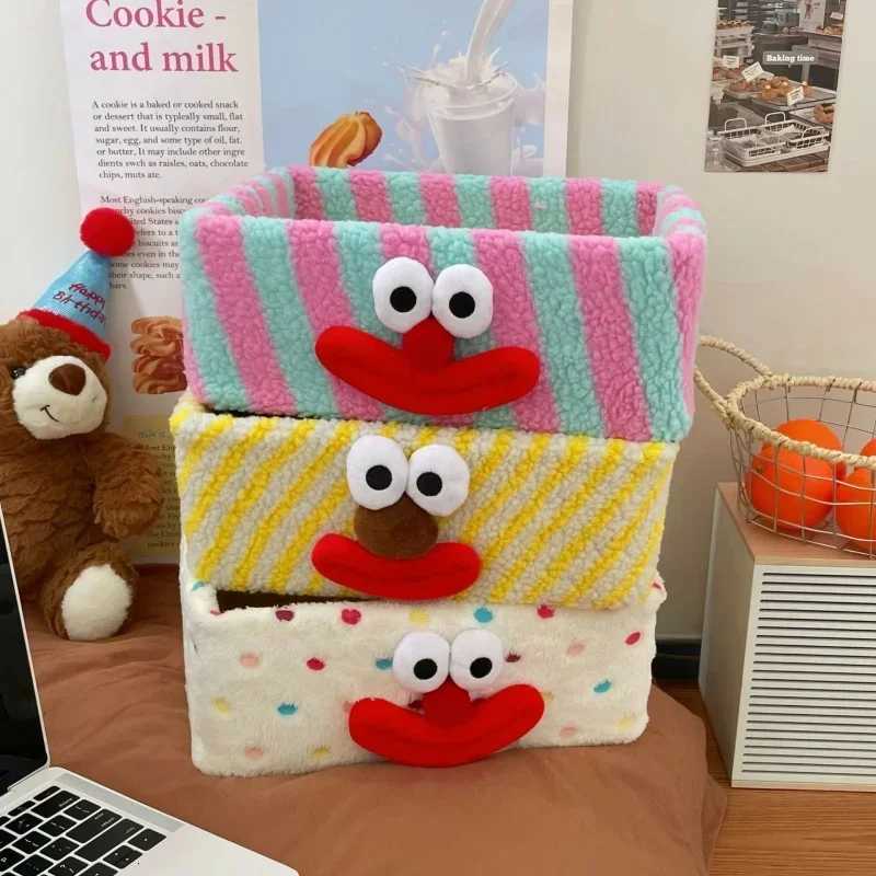 High Aesthetic Cartoon Clown Storage BoxDesktop Miscellaneous Lamb Wool Storage Basket Snack Boxs Jewelry Organizer Y251112