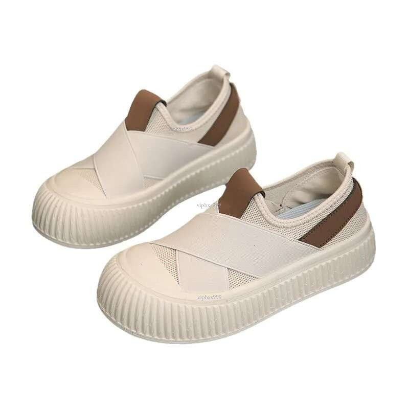 New Free Shipping Designer Shoes Little White 2025 Summer Breathable Mesh Face Biscuit Canvas With One Step Thick Sole Women's Versatile Board Sh