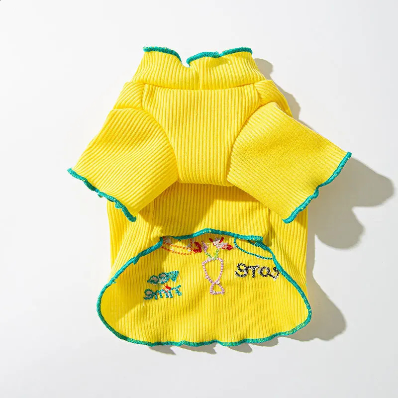 Summer Dog Clothes Fashion Print Dog Shirt Cute Lace Puppy Sweatshirts Cartoon Pattern Cat Pullovers Pet Shirts Chihuahua Vest 250407