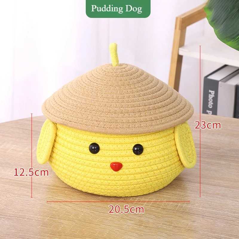 Hot Pudding Dog Cotton Rope Storage Basket Woven Desktop Organizer for Snacks Toys Living Ro Bedside Decor Bin Gif Y251112