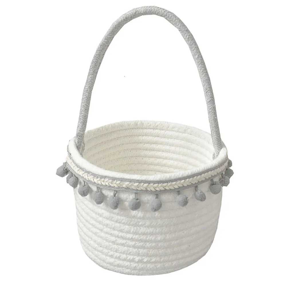 Cotton Rope Woven Flower Basket For Ro Decor Storage Hamper Jute Plant Holder Dried Flower Display Hanging Organizer Y251112