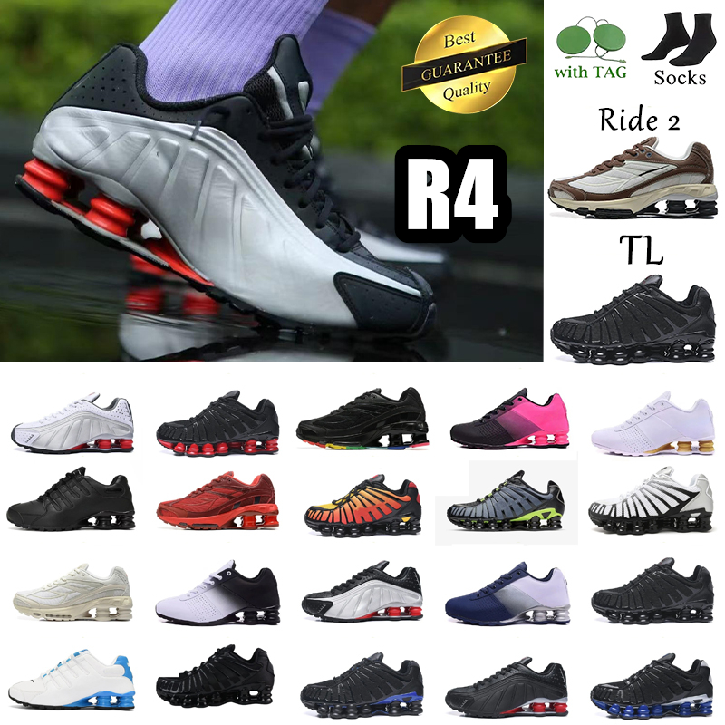 Designer shoe r4 ride 2 tl Outdoor sports running shoes for mens womens classic triple black white silver gold TL trainers sneakers size 36-46