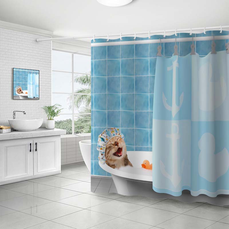 YL-37705 Customized 3D High-Definition Digital Printed Polyester Waterproof and Mildew-Proof Shower Curtain Set