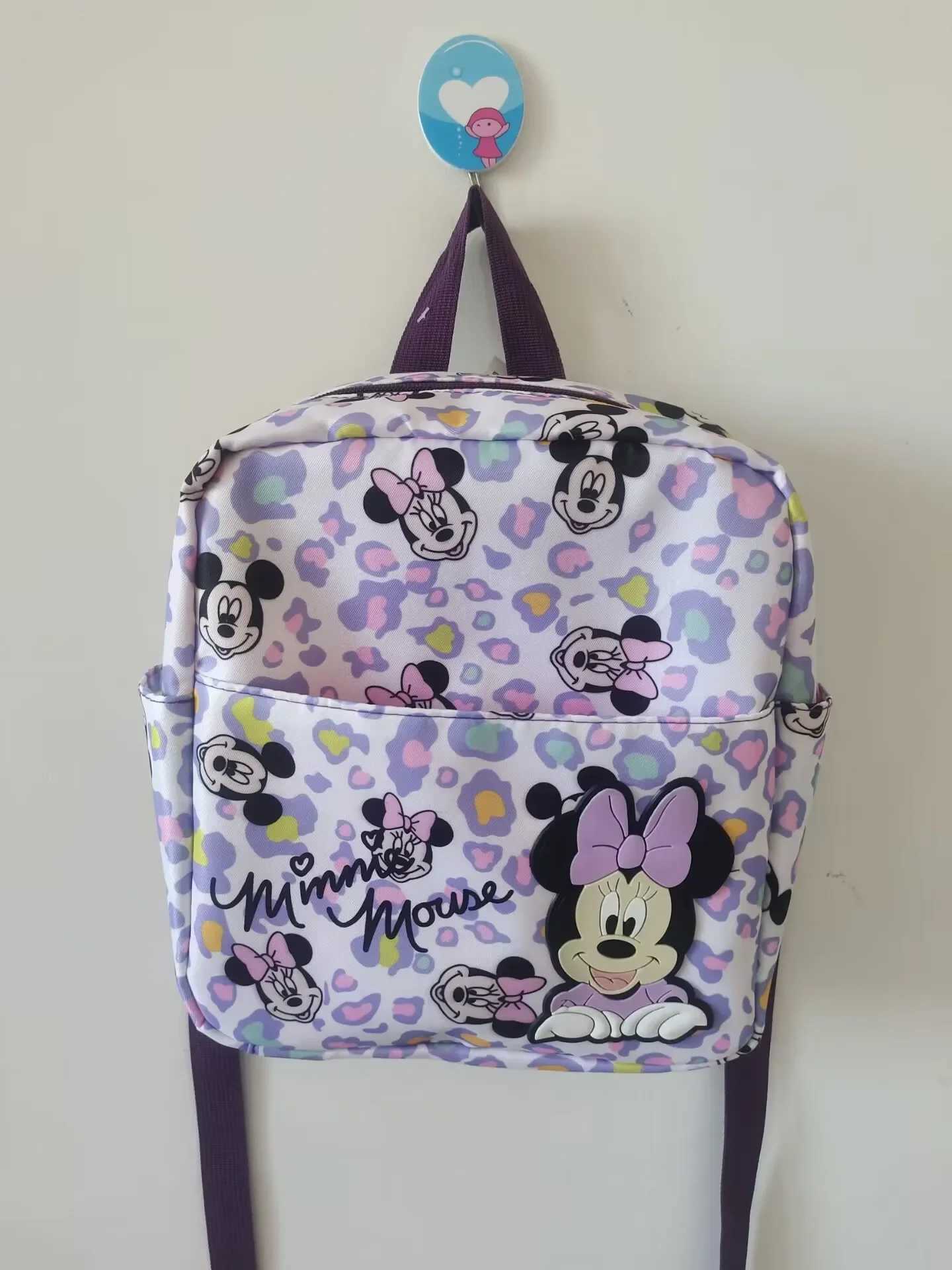 Disney Cute Mickey and Minnie Childrens Backpack Girl Cartoon Printing Large Capacity Book Storage Kindergarten Baby BackpackXJ250412