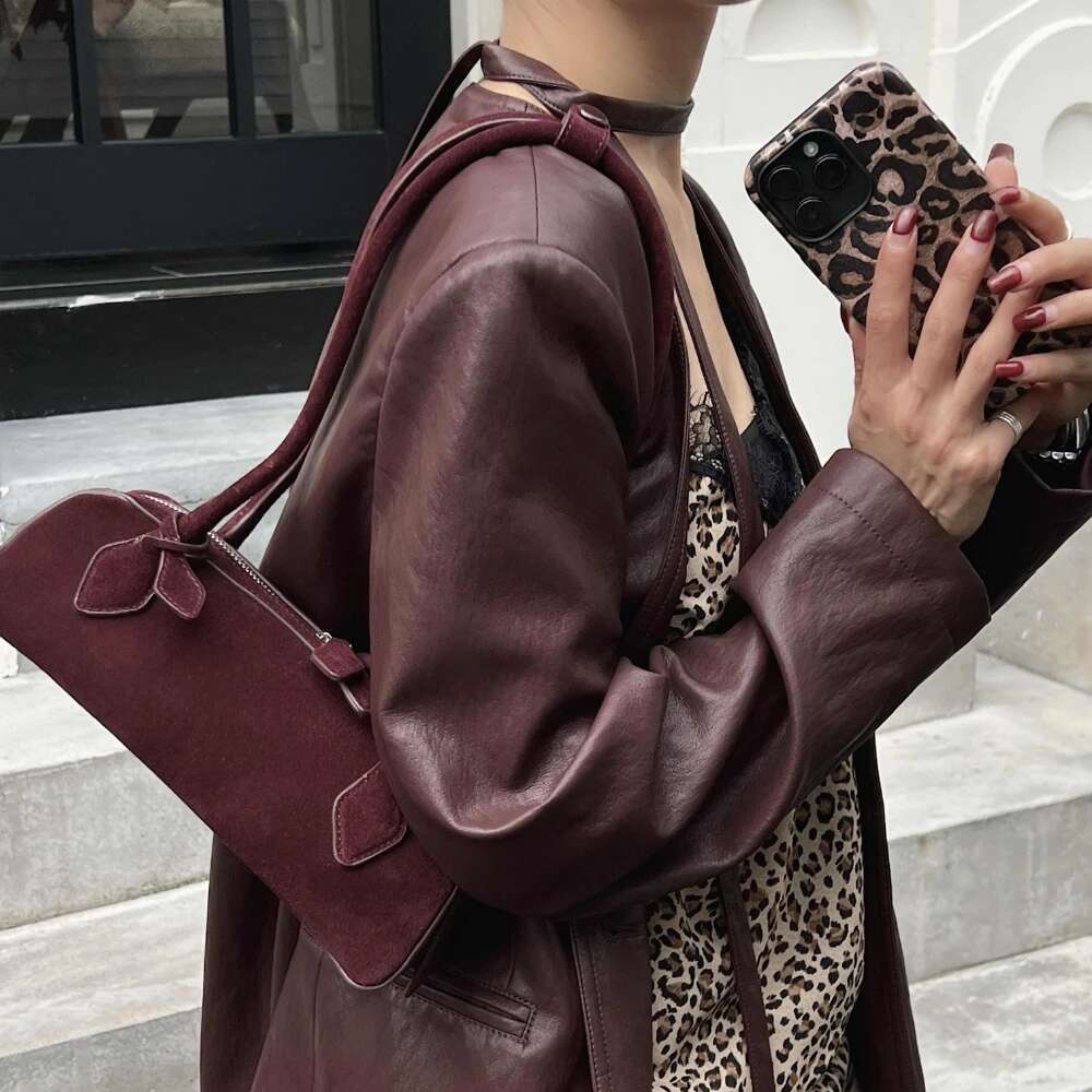Motingsome Women Saddle Bag 100% Natural Handbag And Purse Retro Matte Cowhide Shoulder Pouch Chic Lady Mini Tote 2024 New