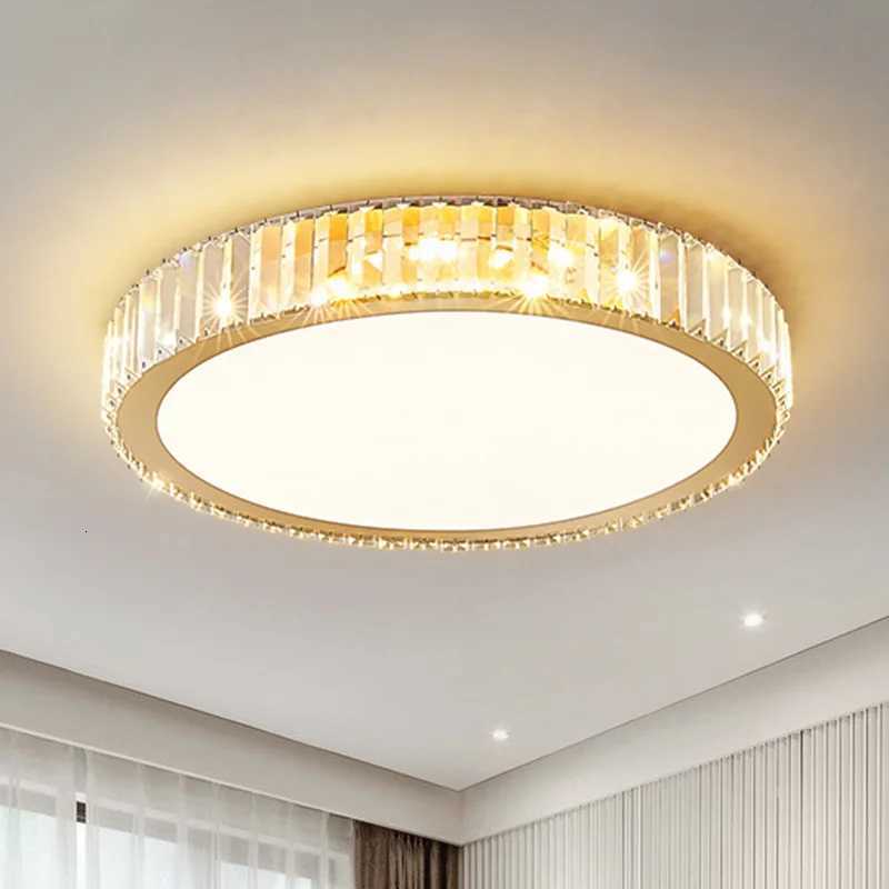 Living Room Crystal Round Ceiling Lamp Light Luxury Bedroom Study Room Dining Room Flower Square Shaped Led Lighting W251112