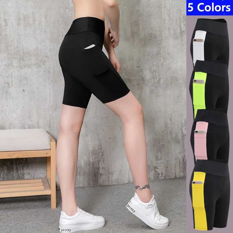 2022 womens yoga shorts running sports pants five pants gym cycling jogging training basic high elasticity and size fitness pants Y250412