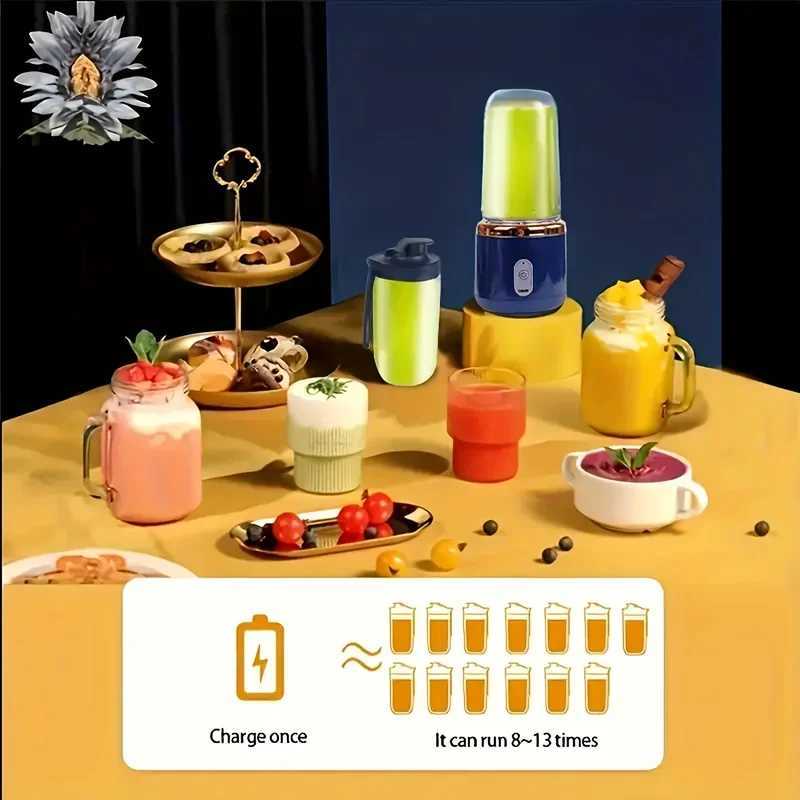 6 Blade 400ML Portable Blender Electric Juicer Cup For Travel Portable Juicer Mixer Usb Fresh Fruit Juice Blender Smoothie C251113