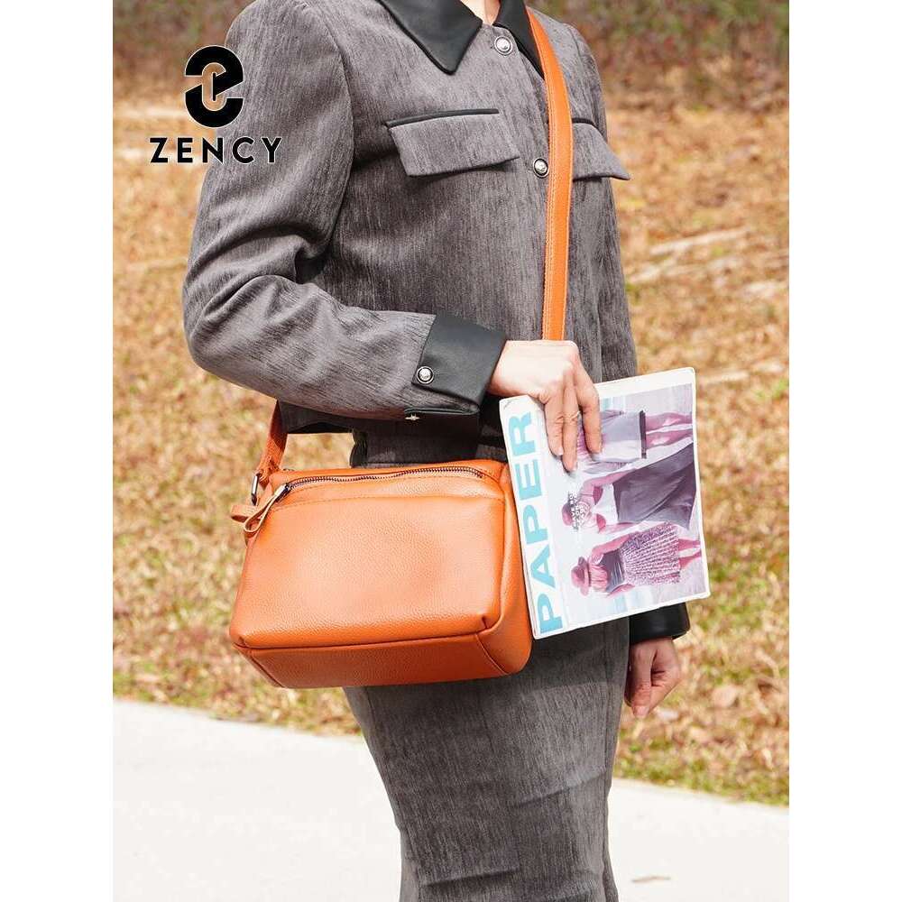 Zency 2025 New Women Handbag First Layer Leather Large Crossbody High Quality Ladies Shoulder Bag Satchels For Commute Shoppers