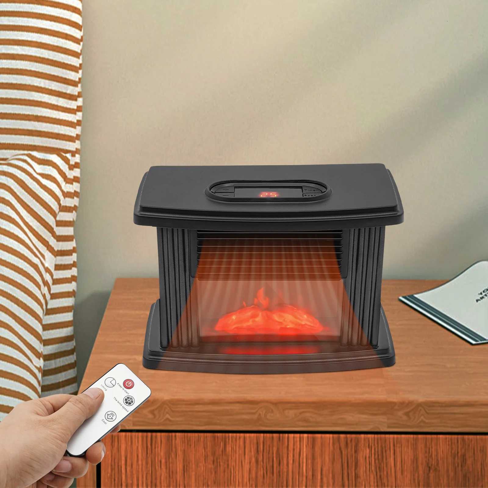 1000W Electric Flame Heater Fireplace Air Heater 3 Gear Space Heater Stove for Living Rooms Bedrooms Basements Rvs Y251113