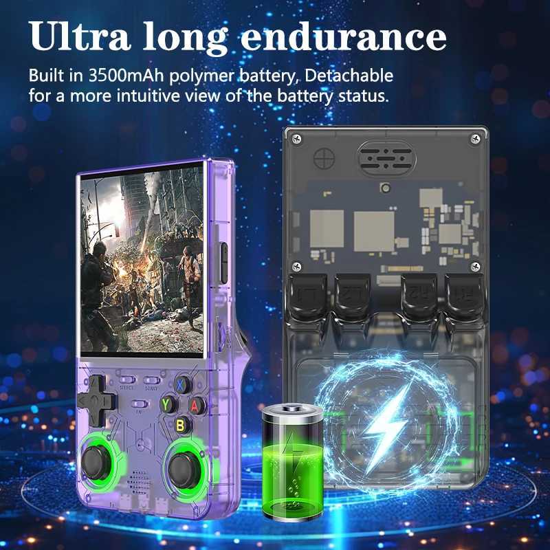 R36 Ultra handheld game controller with built-in 10emulators with RGB lighting effects supports WiFi connectionW251113