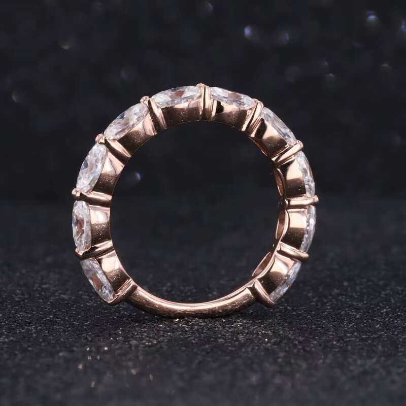 Lovely Girl Jewelry Oval 3x5mm Moissanite Stone 10k 14k 18k Solid Gold Band Ring