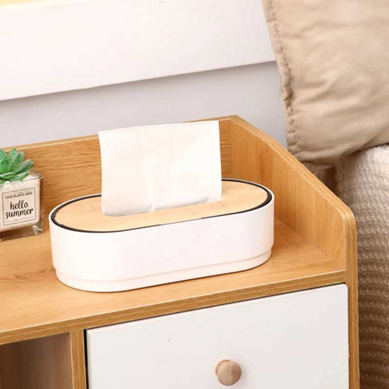 Tissue box Holder Bamboo Cover Toilet Paper Box Convenient Napkin Holder Removable Decorative Tissue Box He Storage Boxes Y251112