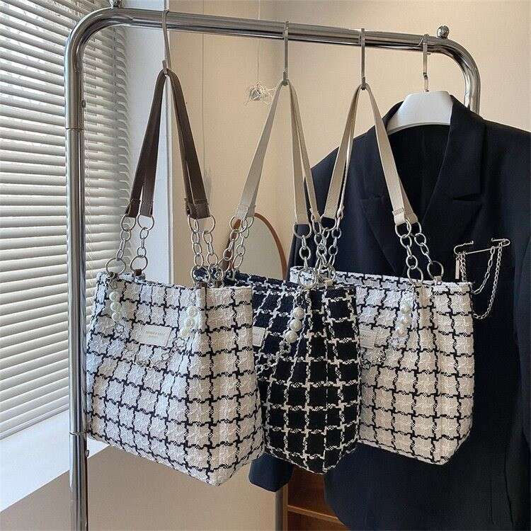 Commuter tote bag women, college student class shoulder bag, large capacity versatile handbag for women