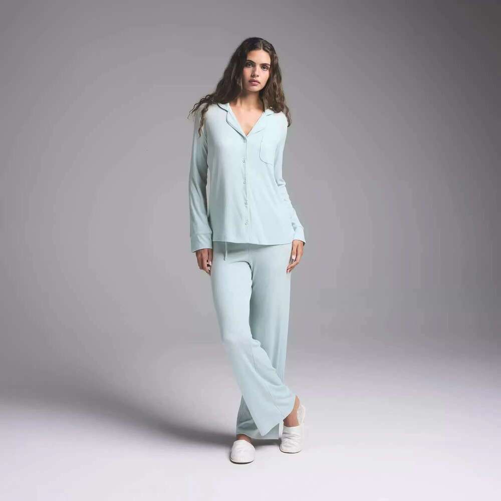 Women's Wear Ski Pama Pure Cotton Long-Sleeved Trousers Home Clothes Set Can Be Worn As Casual Pants