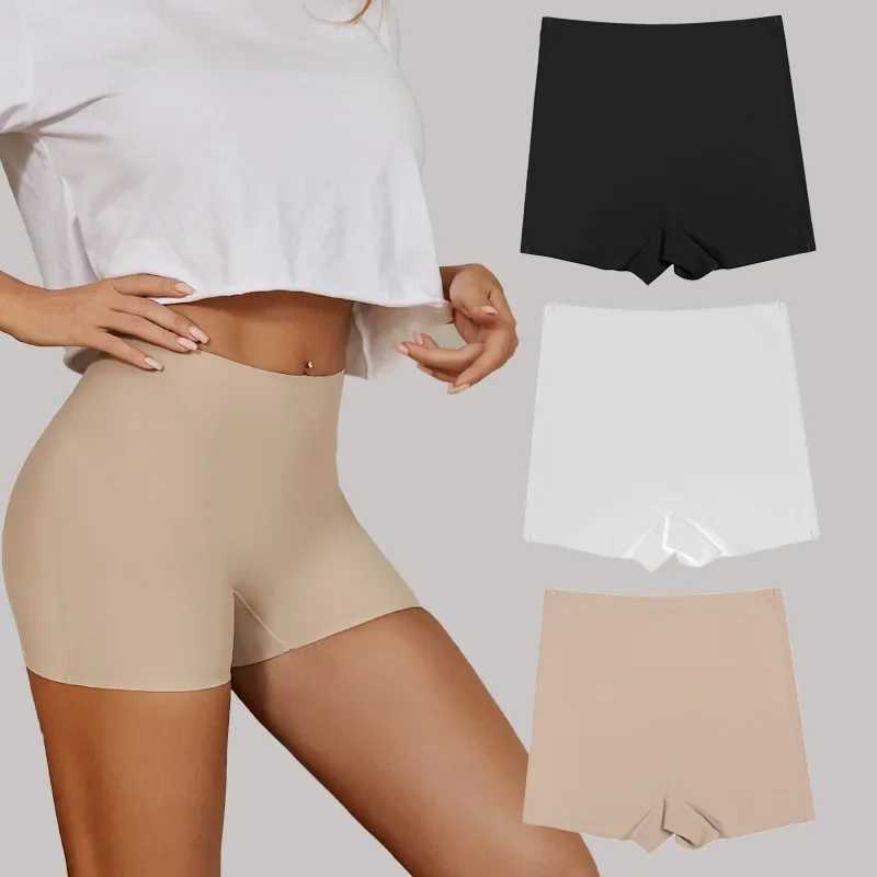 Seamless spandex ice silk safety shorts for women boys shorts womens tight underwear breathable and wrinkle free boxing Y250412