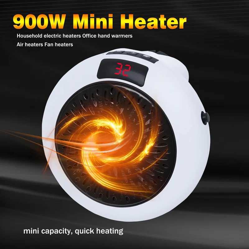 Electric Heater 900W Portable Plug In Wall Heater Room Heating Stove Remote Warmer Machine Home Office Warming Machine Y251113