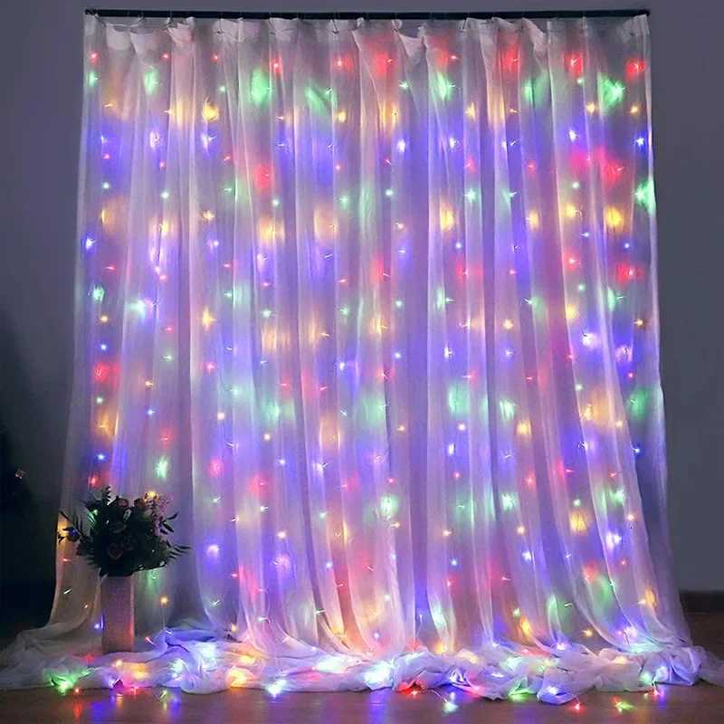 3/4/6m Curtain LED String Lights Garland USB Festoon Remote Control Fairy Garland Lights Christmas Decoration for Bedroom Home W251112
