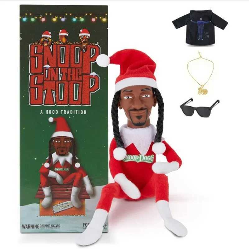 New Snoop Dogg Snoop on a Stoop Christmas Elf Doll 12 Plush Toys Shelf Decor Includes Elf Toy Tshirt Sunglasses and Necklace W251113