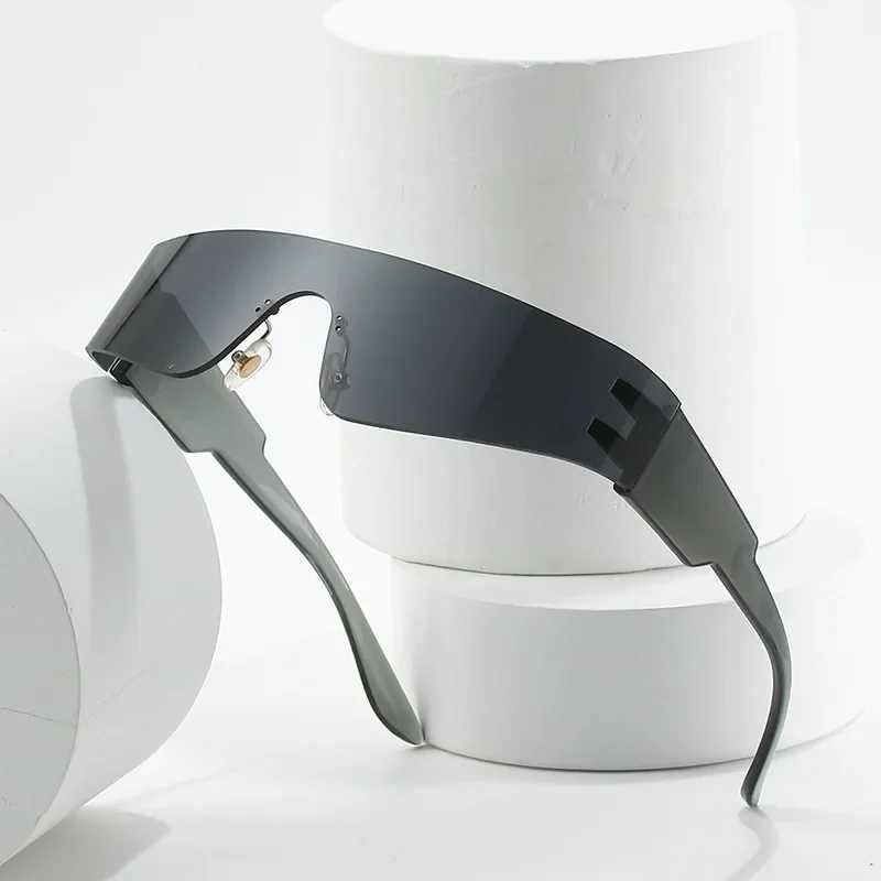 2000S Aesthetic Y2K Sunglasses Men One Piece Sports Sun Glasses Women Vintage Wrap Around Shades Fashion Punk Goggle EyewearC250412