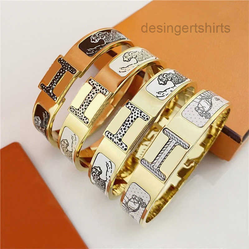 bracelet Fashion brand H classic animal pattern 18k gold bracelet couple enamel stainless steel designer jewelry for men and women