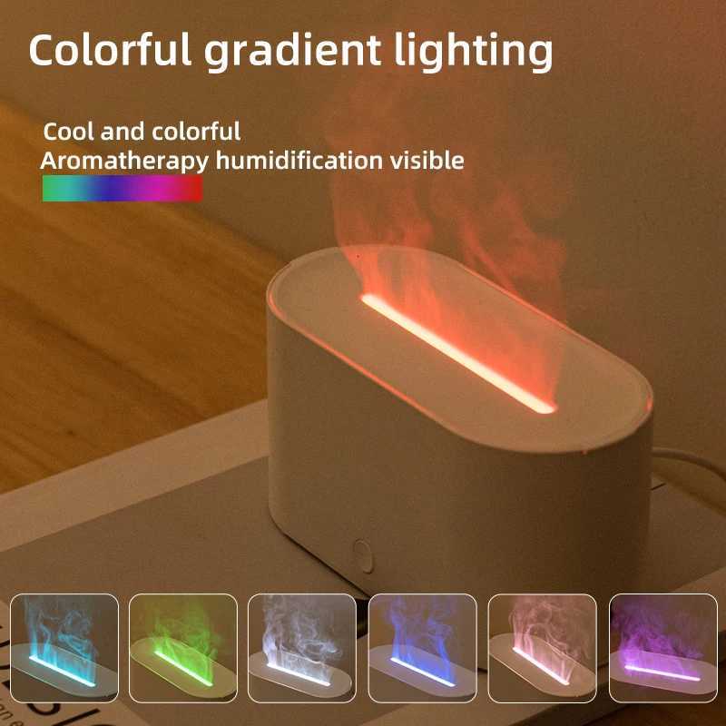 Ultrasonic Flame Humidifier USB Desktop Home Bedroom Essential Oil Atomization Small Large Mist Aroma Diffuser Y251113