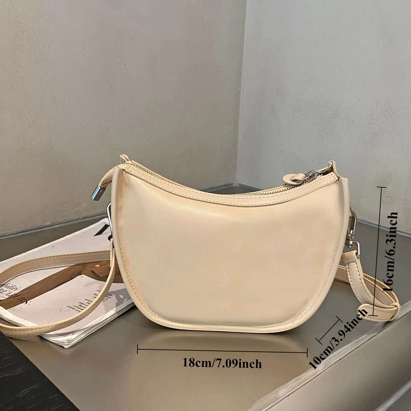 Women's Genuine Cowhide Leather Shoulder/Crossbody - Minimalist & Stylish Horseshoe-Shaped Purse, Commuting Small Bag