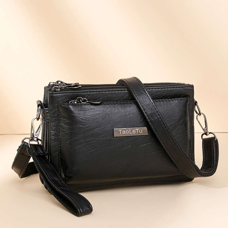 Niche texture shoulder for women 2025 new fashionable multi compartment women's coin purse soft leather handbag carrying crossbody bag