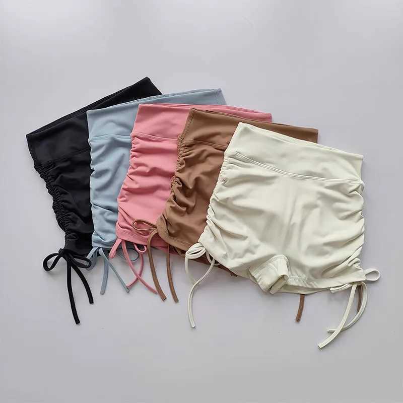 Summer yoga shorts womens fitness shorts running and cycling shorts breathable sports shorts edge tension high waisted fitness shorts Y250412