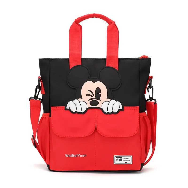 Disney 2025 New Disney Mickey Cartoon Printed Childrens Tutorial Bag Primary School Handbag Large Capacity Shoulder Messenger BagXJ250412