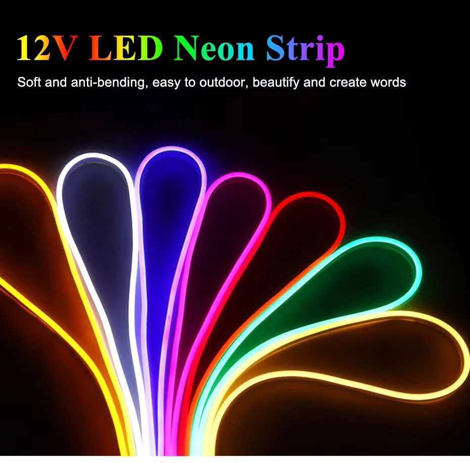 LED Neon Lights 12V Warm White LED Strip Lights Waterproof 2835 120leds/m LED Neon Rope Lights Neon LED Strip for Bedroom Indoor W251112
