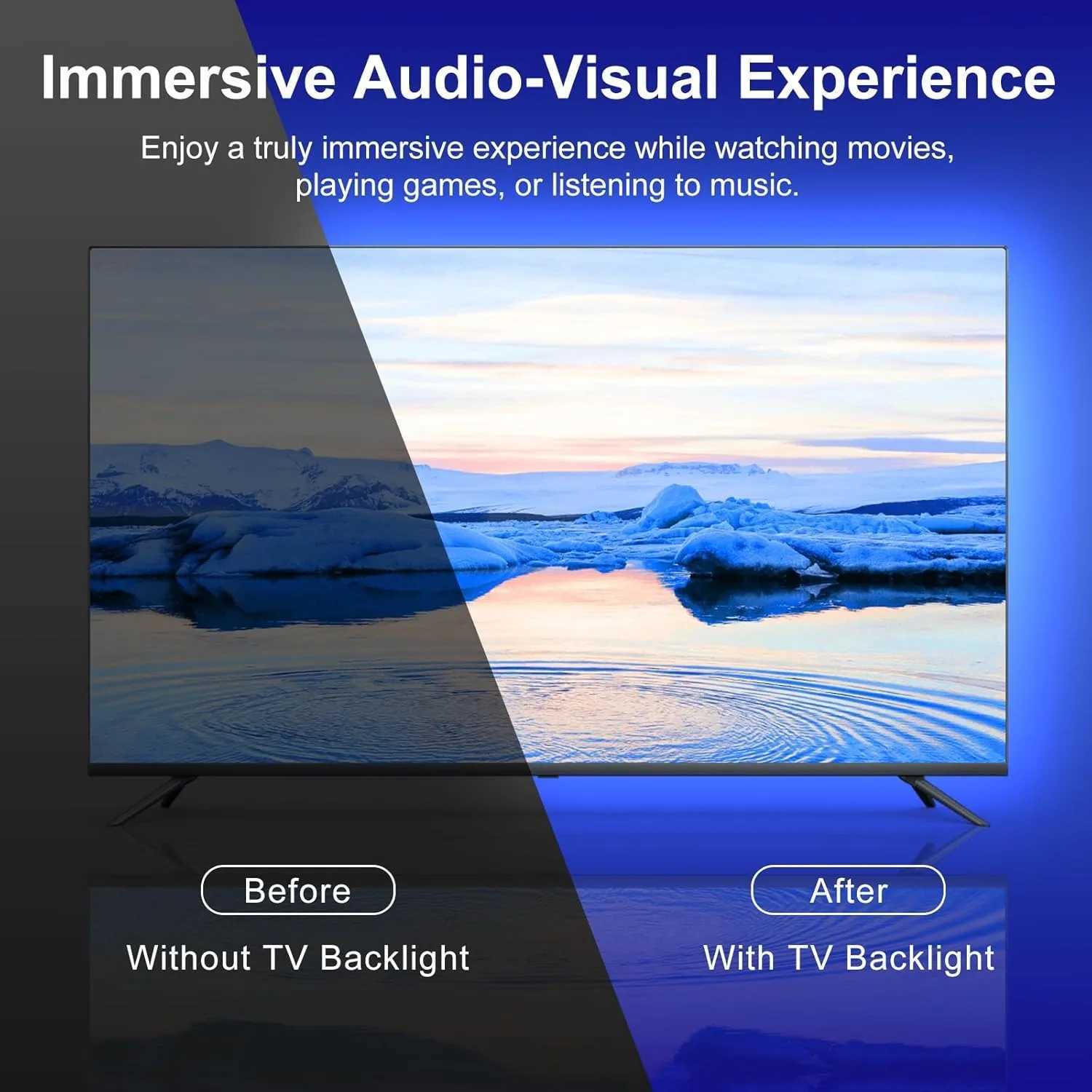 Smart TV LED Backlight with Camera Suitable for 55-65 Inch Screen TV Backlight Synchronized Screen and Music Flexible LED Strip W251112