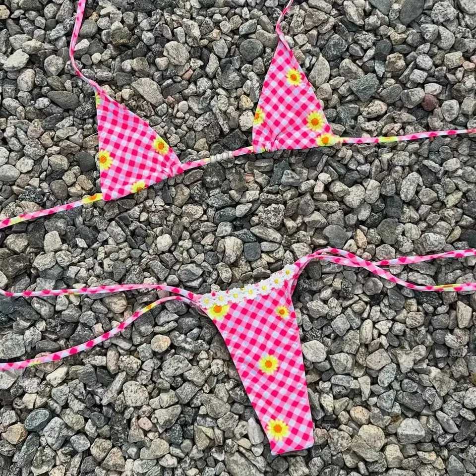 Micro Bikinis 2025 Sexy Women Swimsuit Swimwear Female Thong Bikini Set Biquini Bathing Suit Print Swimming Suits BeachwearW251113