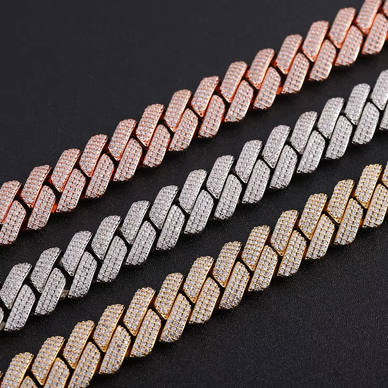 Wholesale Stock Hip Hop Punk Rapper Jewelry 19mm Chains Necklaces Cadenas Cubanas Iced Out Cz Miami Cuban k Chain Necklace