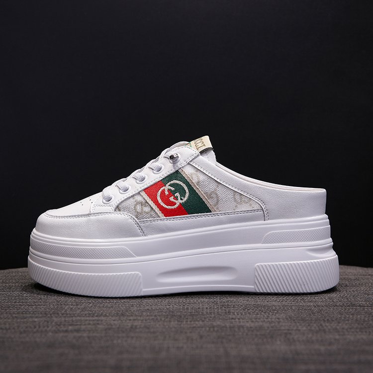 2025 Summer New Women Board Shoes Sneakers Fashion Versatile Printed White Shoes Low Top Chunky Platform Casual Shoes free shipping