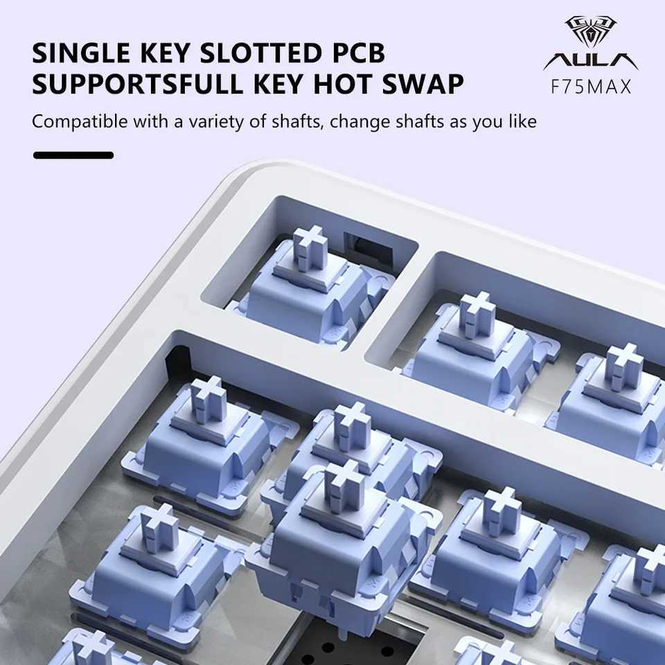 AULA F75 MAX Gaming Mechanical Keyboard 75 Wired/Bluetooth/24G Hot-Swap RGB E-sports Keyboard with TFT Screen for PC/Mac L251113