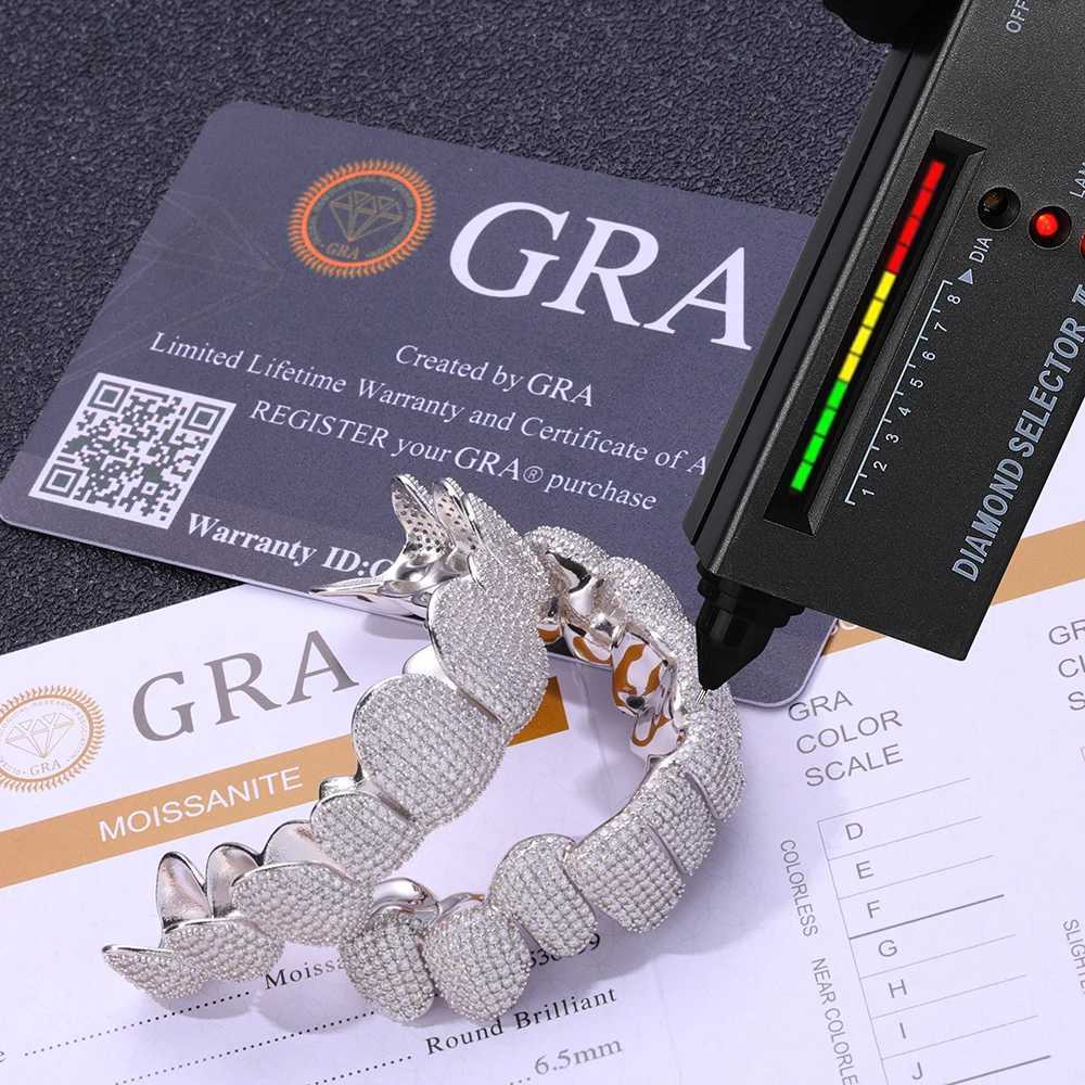 Hip Hop Teeth Jewelry Customized Moissanite Grillz Top 10 Bottom All Under Ice VVS Moissanite Diamond Grillz TeethXJ250412