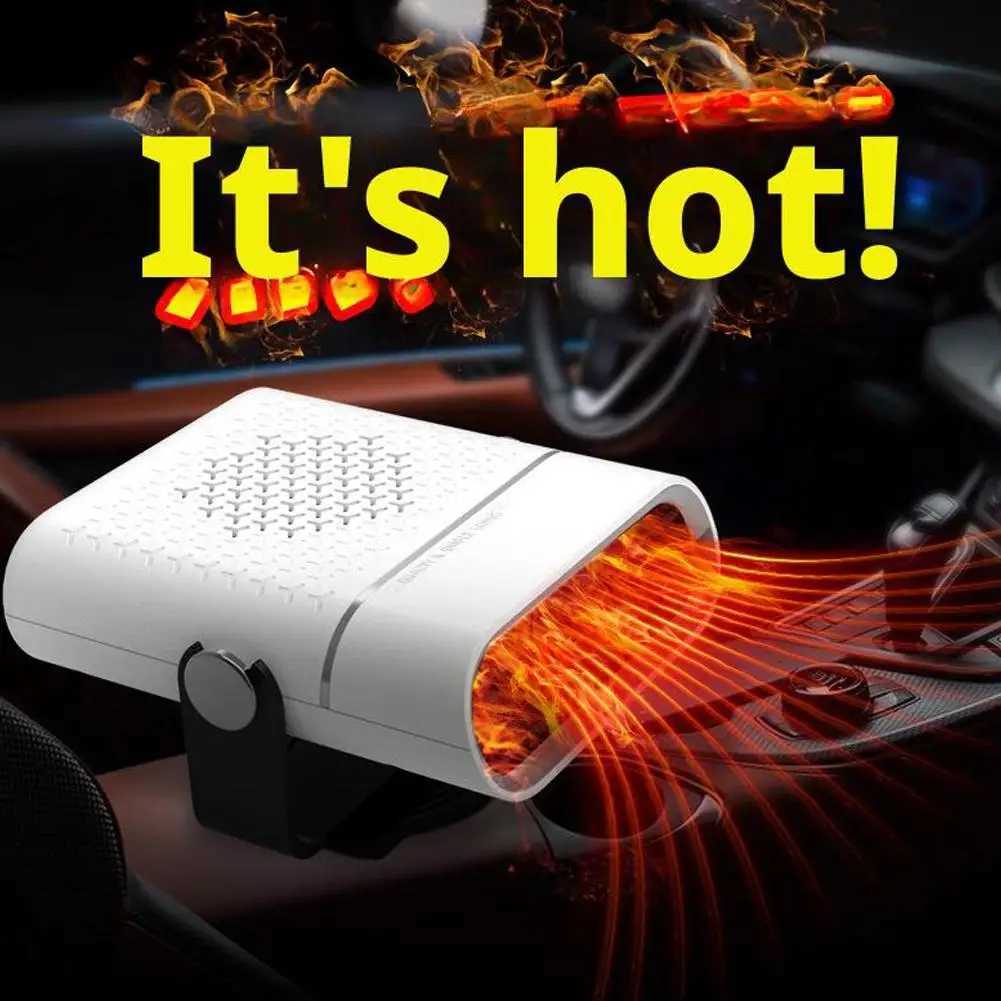 2 IN 1 Car Cooling Heater Fan 12V/24V Portable Demister Defroster Heating Fan Rotating Car Windshield Defogging Accessroies Y251113