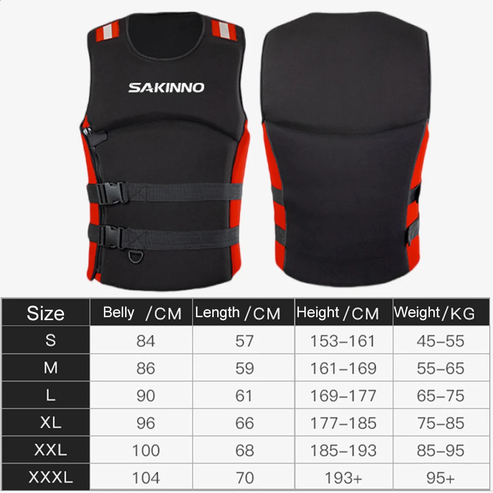 Adults Life Jacket Survival Swimsuit with Reflective Strips Swim Vest Floating Equipment Adjustable for Kayaking Rafting Boating 250411