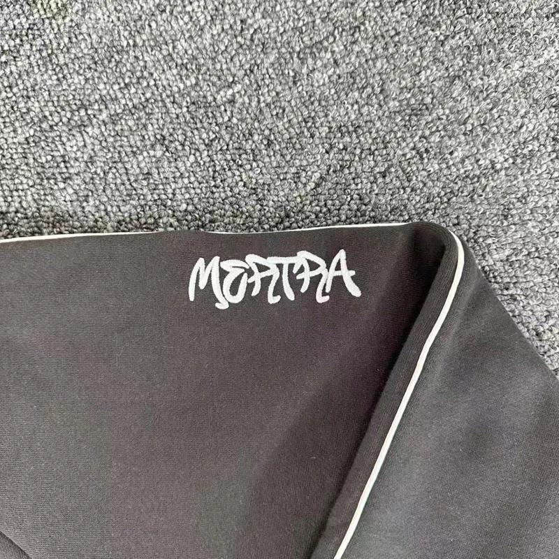 Men's Hoodies Gray Hoodie High Street Striped Patchwork Iron Solid-color Embroidered Men Women Sweatshirts Harajuku